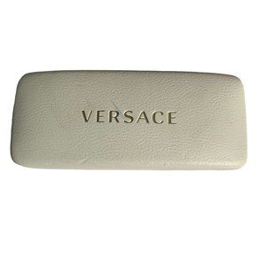 Versace Glasses Hard Case Clamshell Cream Authentic Microfiber Cleaning Cloth